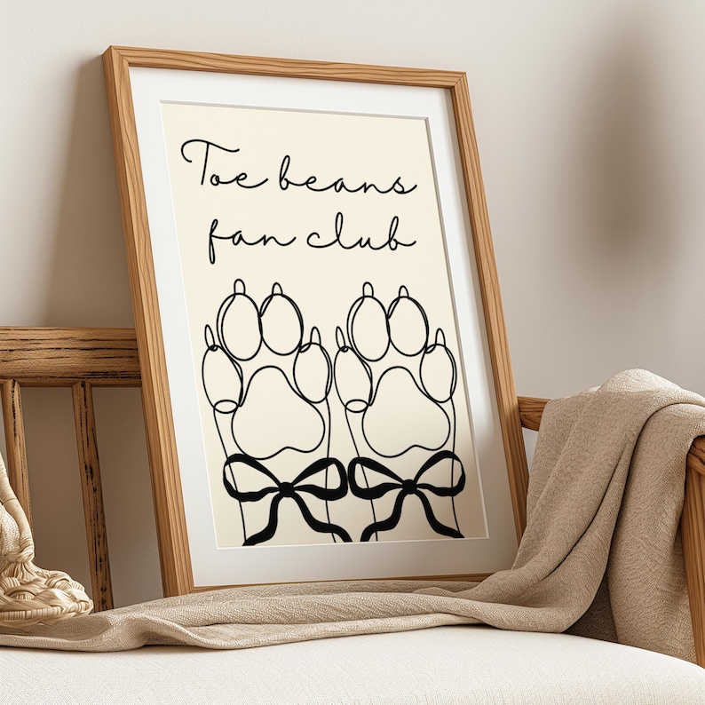 Minimalist Paw Print Line Art: Dog Lover Wall Decor image 4