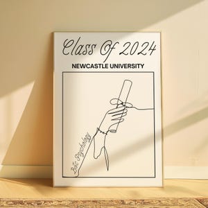 Personalized Graduation Line Art Print: Degree Gift