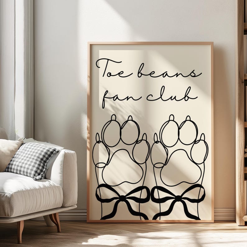 Minimalist Paw Print Line Art: Dog Lover Wall Decor image 5