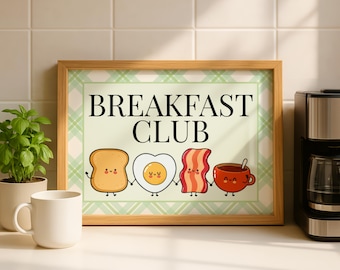Breakfast Club, Retro Themed Wall Art Print