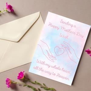 Cartes de voeux pour la fête des mères, perte et deuil, lettres au ciel, cartes de sympathie, cartes de condoléances, cartes du souvenir, cartes du souvenir,