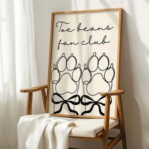 Minimalist Paw Print Line Art: Dog Lover Wall Decor image 2