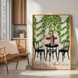 Stampa artistica ispirata all&#39;edera: decorazione in stile cottage in pietra