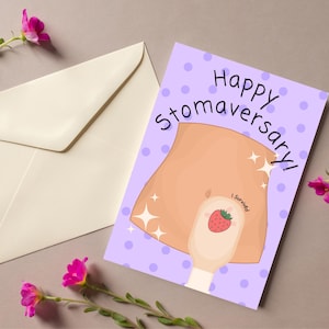 Lot de 5 cartes d'anniversaire de stomie. Cartes-cadeaux pour colostomie et iléostomie. MII, Crohn et colite.
