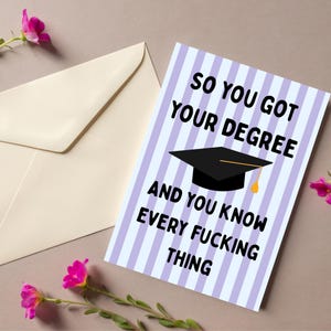 Paquete de 5 tarjetas de graduación divertidas. Regalo de broma para graduados. Paquete de tarjetas divertidas. Graduado universitario. ¡Así que te graduaste!