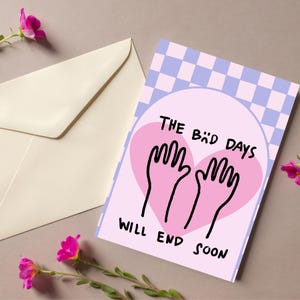 Lot de 5 cartes d'empathie pour les mauvais jours et un rétablissement rapide, lot de cartes de correspondance Thinking of you, lot de cartes d'encouragement