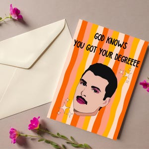 5er-Pack Lustige Geburtstagskarten, Queen-Karten mit Musikthema, Abschlussgeschenk, College-Graduiertenkarten. Freddie Karten