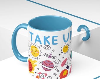 Mental Health Quote Mug: Space Astronomy Theme Coffee Cup
