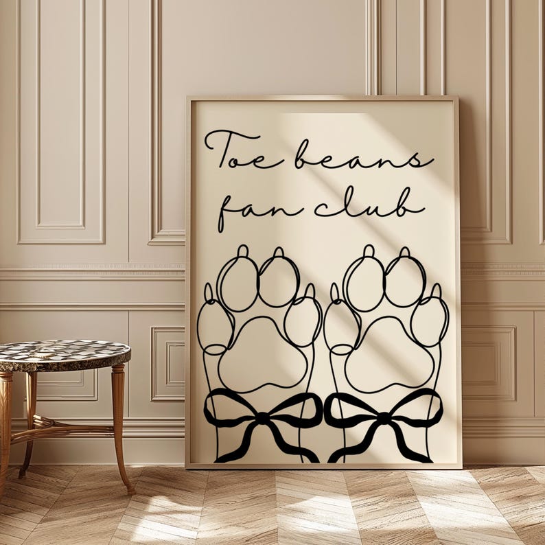 Minimalist Paw Print Line Art: Dog Lover Wall Decor image 3