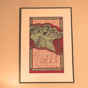 Framed First-printing 1967 Jefferson Airplane Concert Poster (Signed) BG-48