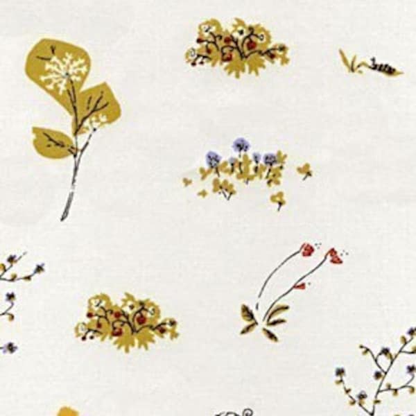 1 Yard - Heather Ross - Lightning Bugs  and other Mysteries - Wildflowers in white