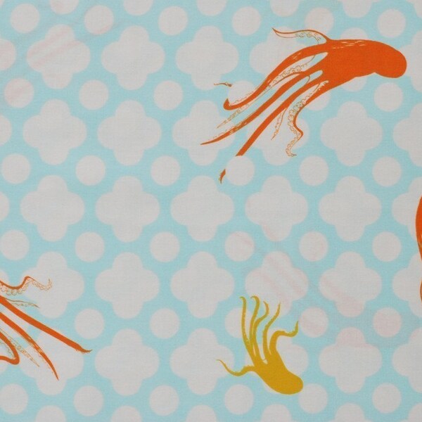 1 Yard - Heather Ross - Mendocino Giant Octopi in Aqua