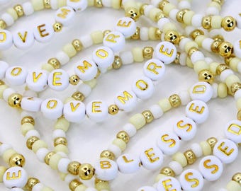 1-50-100-200-1000 Beaded Bracelet/Friendship Bracelet/Handmade Bracelet/Teacher Gift/Personalized Gift/School Spirit/Event Favors/Bulk Order