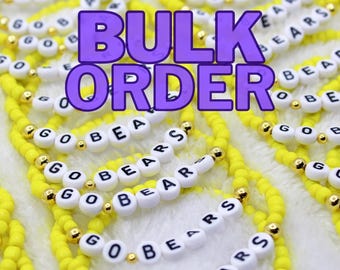 1-50-100-200-1000 Friendship Bracelet/Personalized Custom Beaded Bracelets/Handmade Bracelet/Teacher Gift/Event Favors/Bulk Order Bracelets