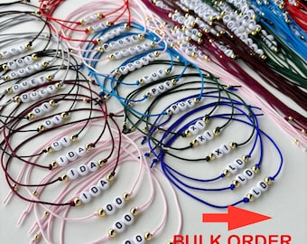 Pulseiras personalizadas com palavras em grande quantidade – Pulseiras da amizade com miçangas personalizadas para eventos, equipes, presentes e arrecadação de fundos.