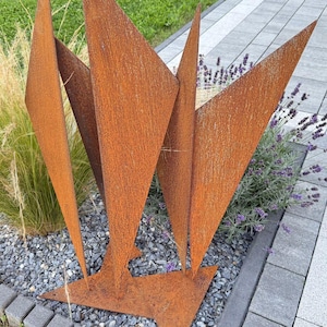 Rusty Garden Scupture-Garden art-Garden Decor- Metal Garden Sculpture-Rustic sculpture-Yard Art-Abstract Metal Sculpture-Modern Sculpture