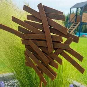 Rusty Garden Scupture-Garden art-Garden Decor- Metal Garden Sculpture-Rustic sculpture-Yard Art-Abstract Metal Sculpture-Modern Sculpture