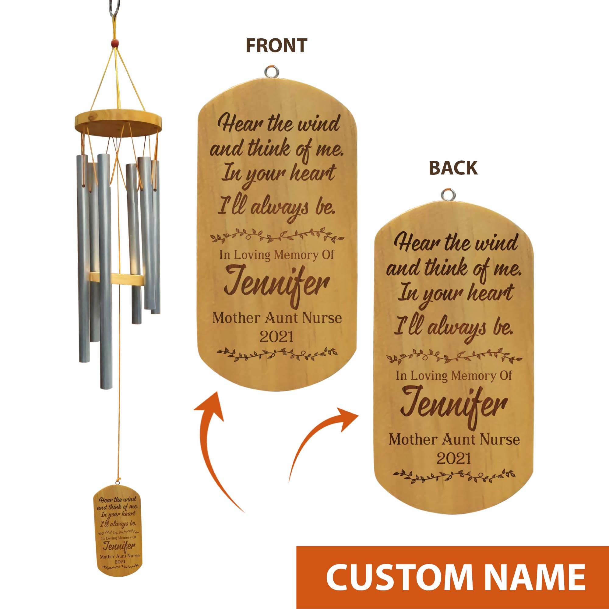 Personalized Wind Chime In Loving Memory Wind Chime Memorial