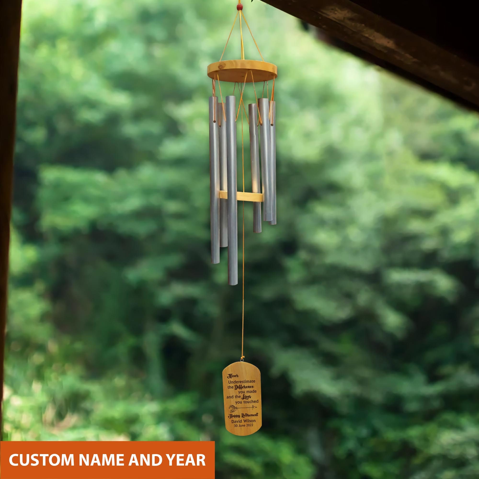 Personalized Happy Retirement Wind Chimes, Retirement Gifts