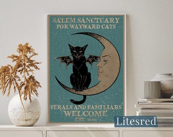 DIGITAL halloween black cat art print,Happy Halloween Printable,Halloween Poster,Halloween Decor,Halloween Party Sign