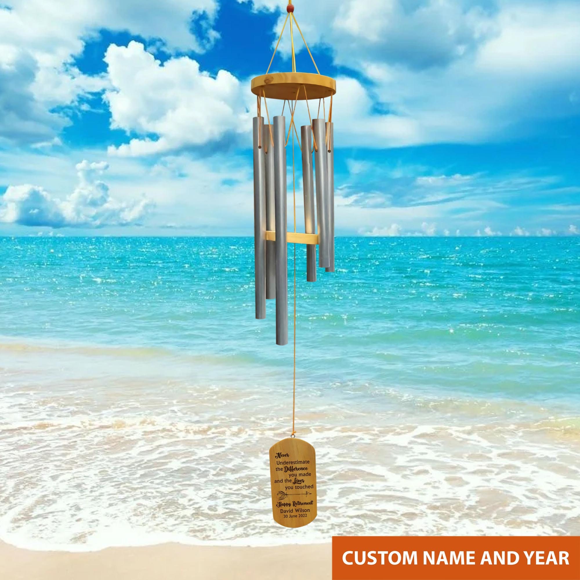 Personalized Happy Retirement Wind Chimes, Retirement Gifts