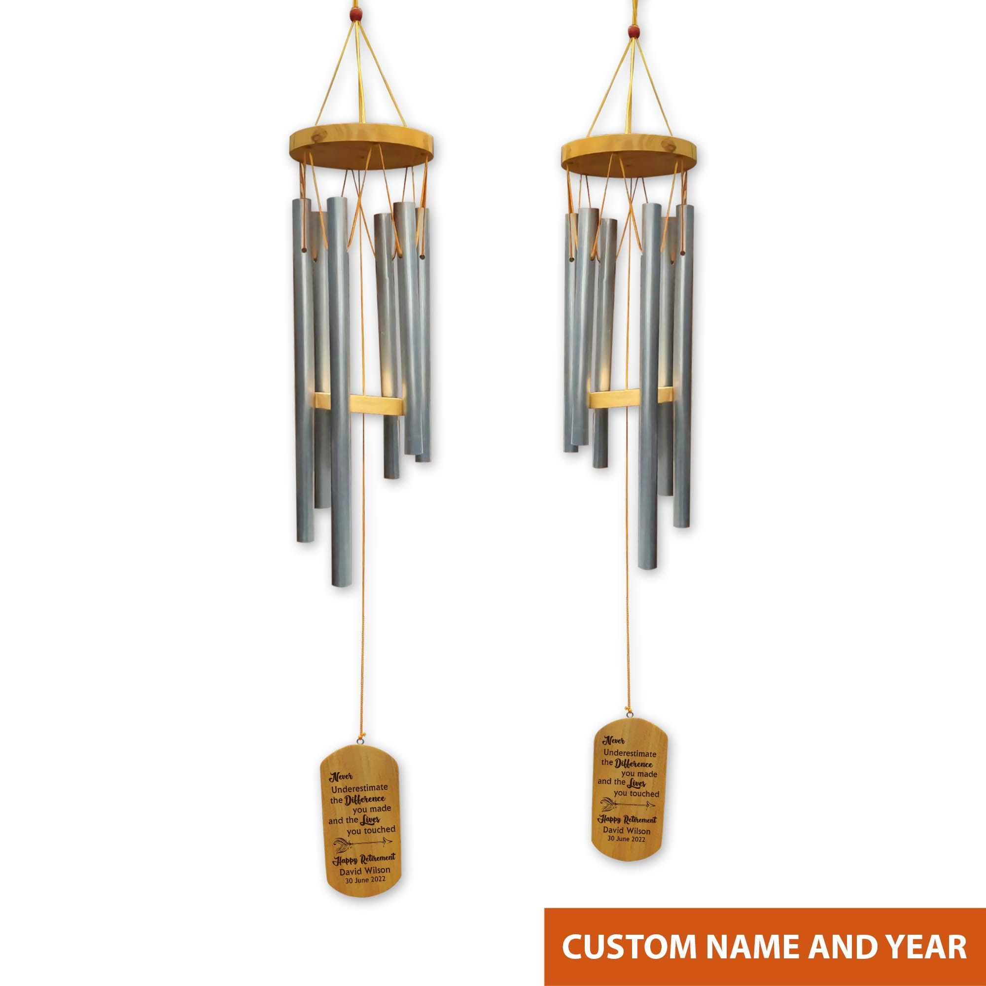 Personalized Happy Retirement Wind Chimes, Retirement Gifts