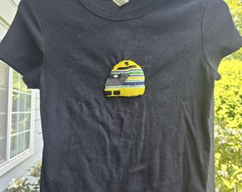 Ayrton Senna inspiriert Perlen Top | Handgemachtes Vintage F1 Shirt