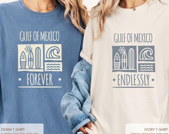 Custom Gulf of Mexico Comfort Colors T-Shirt: Couples Fisherman Tee