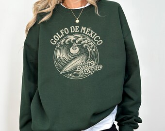 Gulf of Mexico Surf Sweatshirt: Cotton-Blend Wave Design