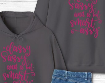 Classy Sassy Smart Assy Unisex Heavy Weight Hoodie, Shirt, Motorcycle, Rider, Biker, Tribal, Handlebars, Skull, Wings, Sportbike