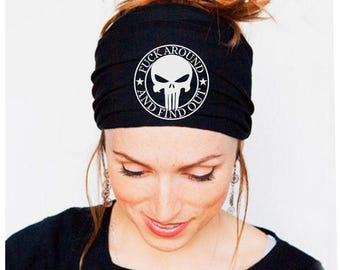 Choose Design! Womens Wide Stretchy Headbands Harley Headband Motorcycle Headband Biker Rider Bandana Hair Wrap Boho Turban Skull Cap
