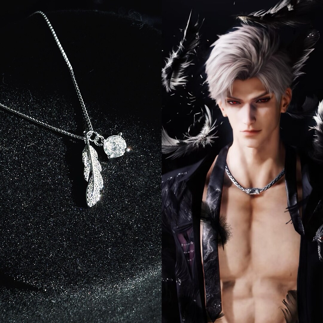 Love and Deep Space Qin Che Feather Pendant Necklace, a Necklace Gift ...