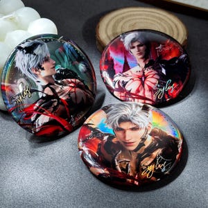 Love and Deepspace Inspired,Sylus Badge,恋と深空 Flashy Pin Back Button, Lds Badge,Otome gamer gift,fan art