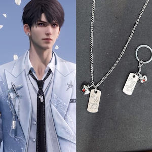 Love and Deepspace Caleb When U Come Back Pendant, Caleb Necklace,CALEB APPLE NECKLACE , Matte Apple Tag Pendant Necklace,Caleb&#39;s Gift