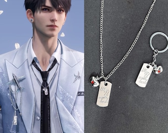 Love and Deepspace Caleb When U Come Back Pendant, Caleb Necklace,CALEB APPLE NECKLACE , Matte Apple Tag Pendant Necklace,Caleb's Gift