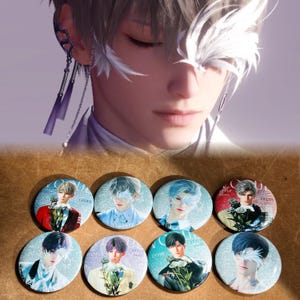 恋と深空 Flashy Pin Back Button, Love and Deepspace Inspired,Sylus Badge,Lds Badge,Otome gamer gift,fan art