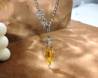 Lord of Mysteries Klein Spirit Pendulum Keychain - Handcrafted Steampunk Smoky Citrine Pendant, Cosplay & Daily Accessory
