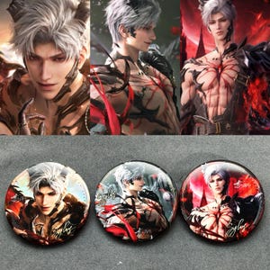 恋と深空 Flashy Pin Back Button, Love and Deepspace Inspired,Sylus Badge,Lds Badge,Otome gamer gift,fan art