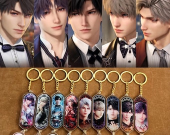 Sylus badge keychain, love and deep space inspiration, Lds keychain, Otome player gift.