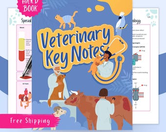 Veterinärvetenskapliga viktiga anteckningar: Studiehandledning för veterinärstudenter, farmakologi, EKG, laboratorietester (papperskopia)