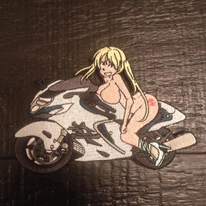 Motorcycle Pin-Up Girl Embroidered Patch - Hayabusa Edition