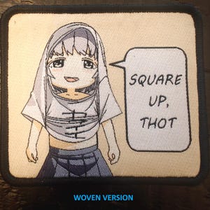 Patch bordado Square Up! - Garota de anime com atitude