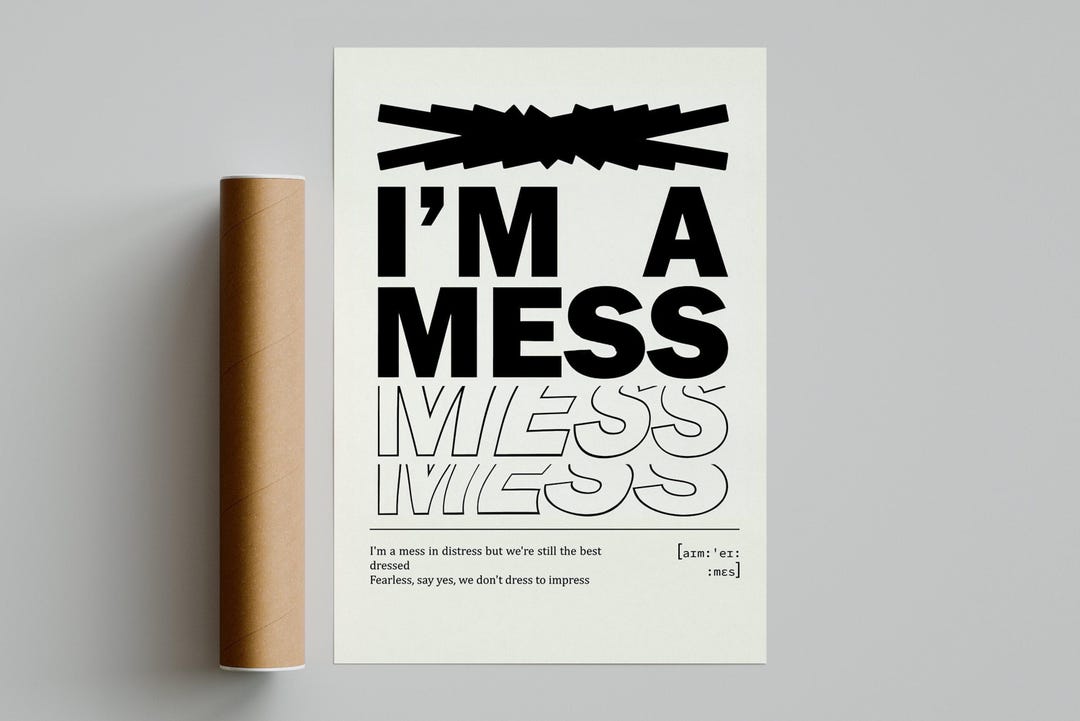 LE SSERAFIM I'm a Mess Poster Minimalist Music Poster Vintage Retro Art ...