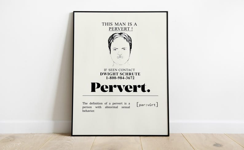 The Office Pervert Minimalist TV Series Poster Vintage Retro Art Print ...