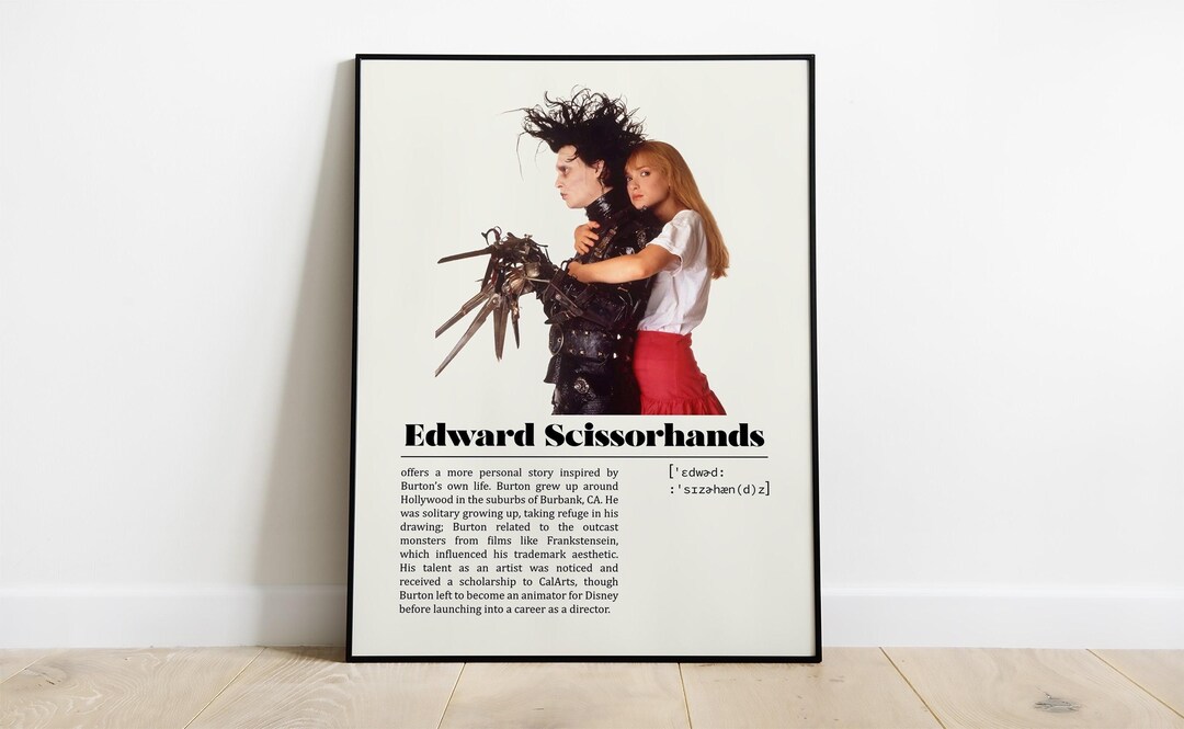 Edward Scissorhands Tim Burton Movie Poster Minimalist Movie Poster ...