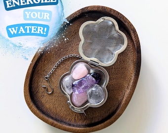 Crystal Water Infuser, Natural Water Energy Stones, Energizing Crystal Elixir Kit, Healing Water Gemstone Set, Wellness Revitalization Kit
