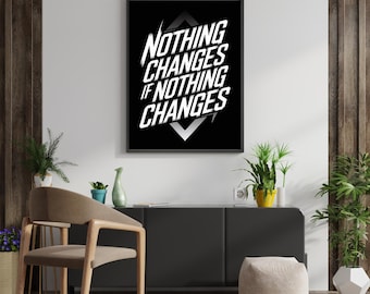 Motivational Quote Print | Black and White Typography Wall Art (Digital Download)