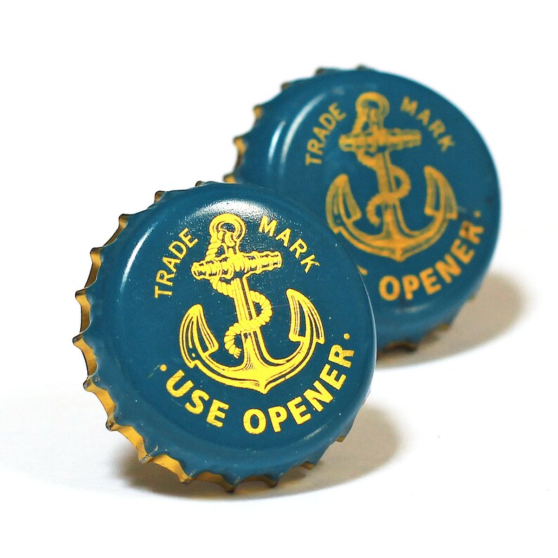 Blue Anchor San Francisco Beer Bottle Cap Cufflinks Cuff