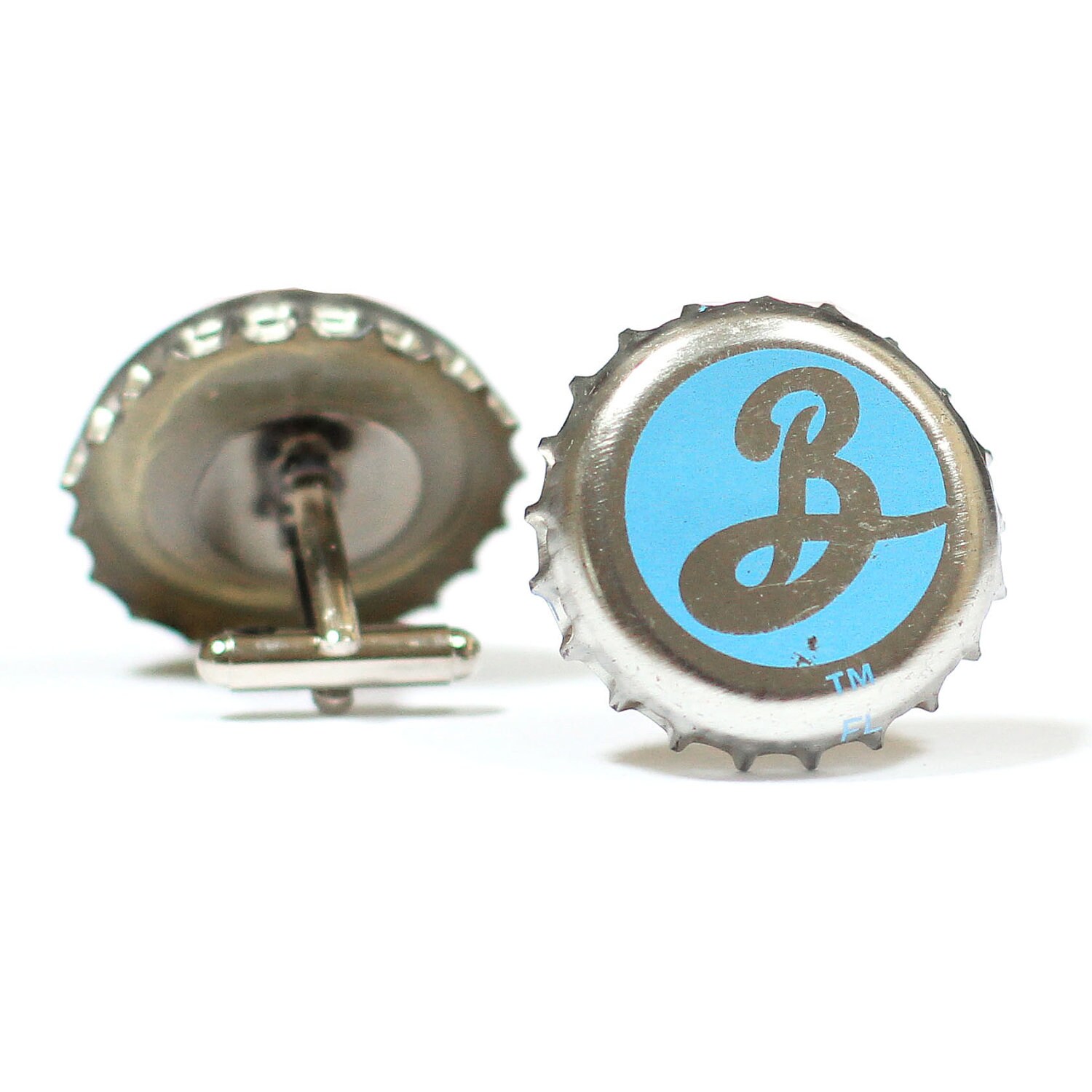 Baby Blue Brooklyn Brewery Bottle Cap Cuff Links Cufflinks Etsy