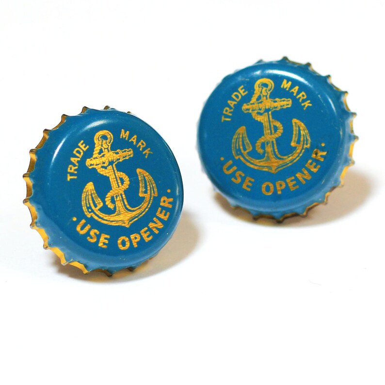 Blue Anchor San Francisco Beer Bottle Cap Cufflinks Cuff